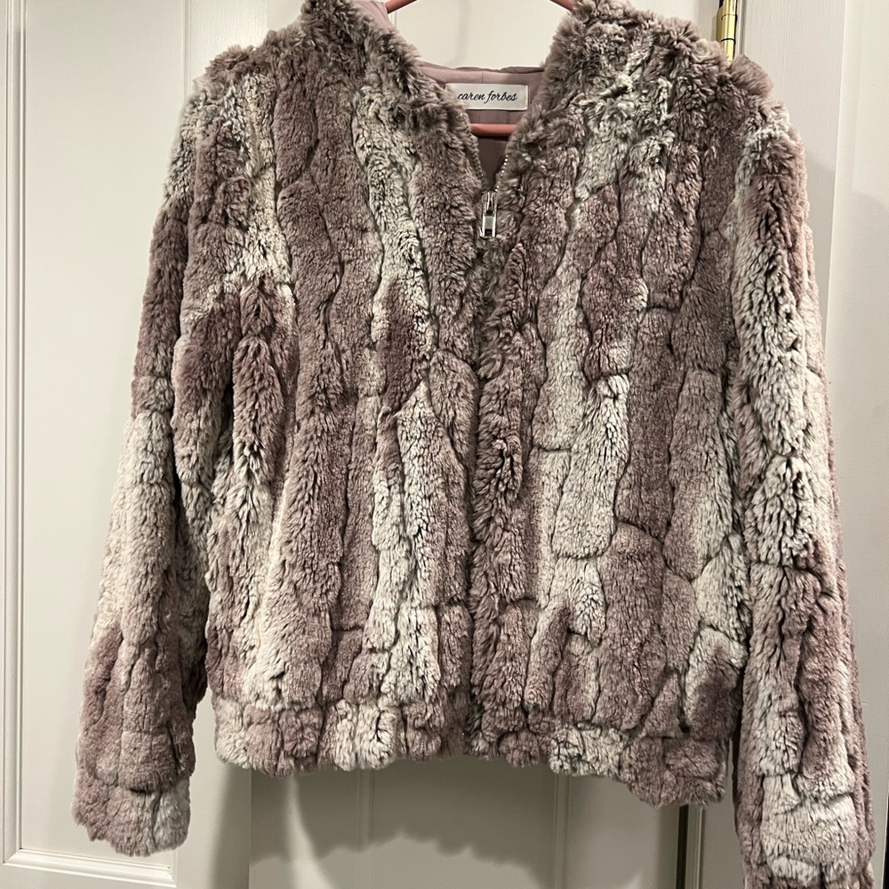 Caryn Forbes  Gray Faux Fur Jacket